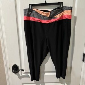 RBX Live Life Active Black Coral Gray Capri Leggings